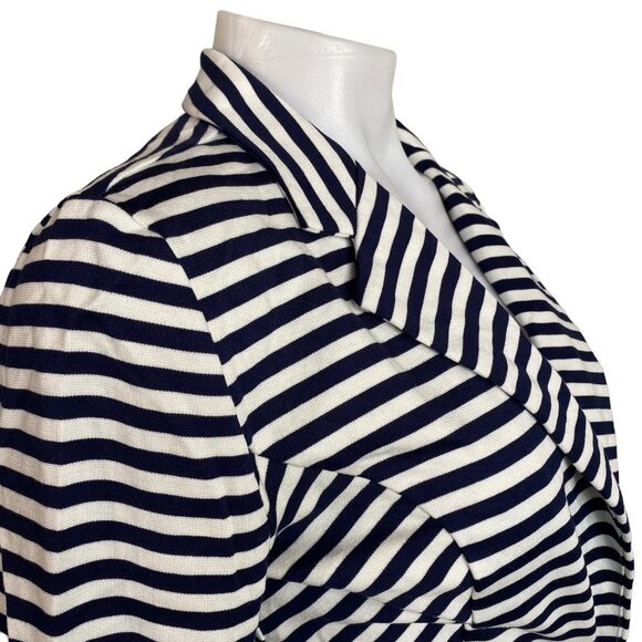 Body Central Striped Blazer Button White Navy Blue Blazer Coat Size S - Picture 5 of 10